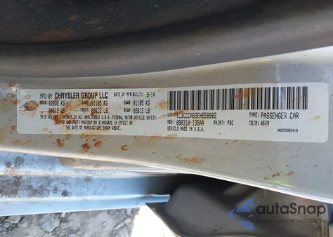 2015 Chrysler 200 Limited z USA, uszkodzony, nr VIN 1C3CCCAB3FN558902